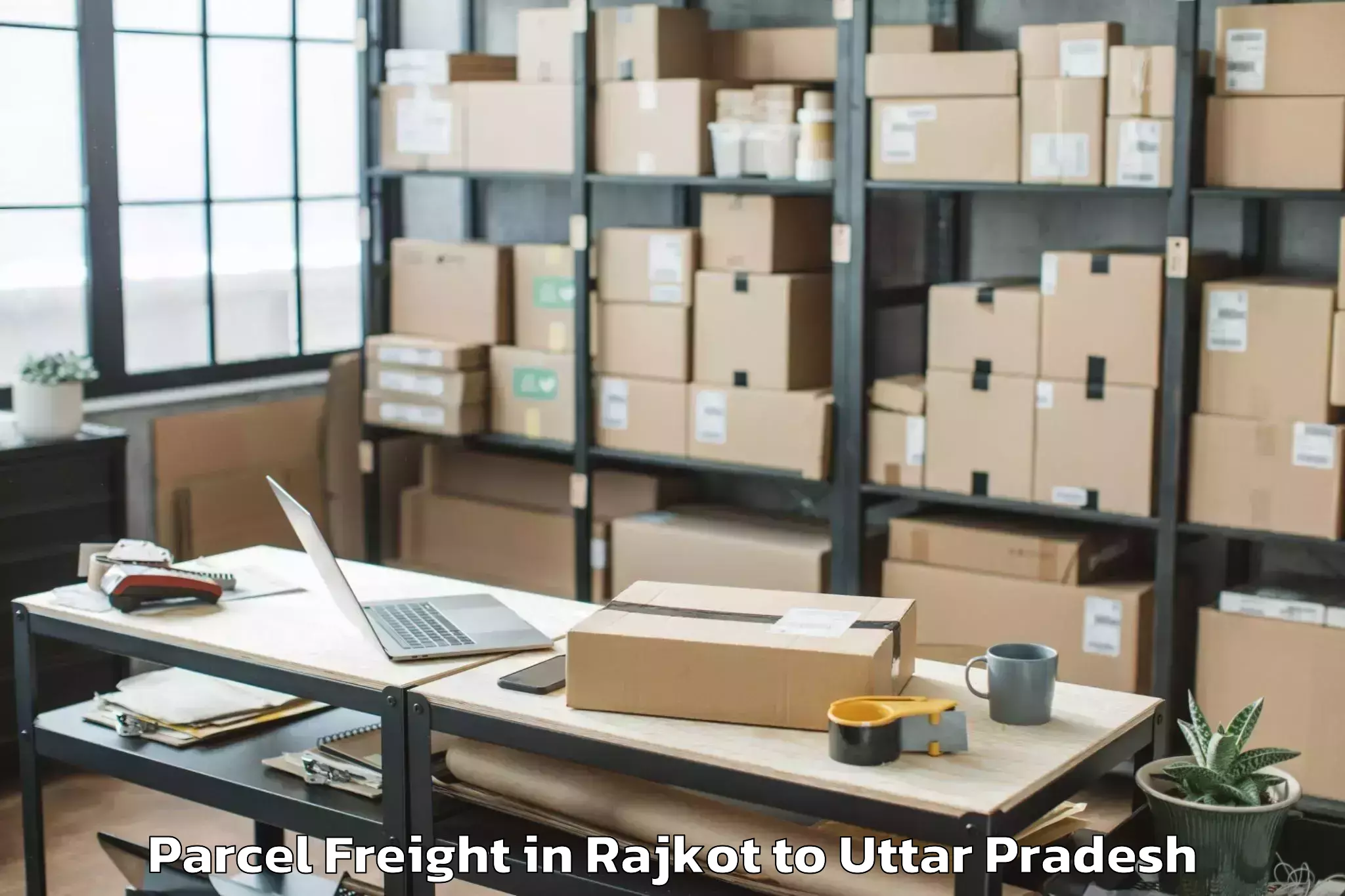 Affordable Rajkot to Bareli Parcel Freight